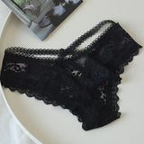 Fongt Lace Thong Women Cotton T-Shirt Cut-Out Low-Waisted Bow Cross Peach Ass