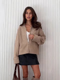 Fongt 2025 New Casual Fashion Simple Zipper Sweater