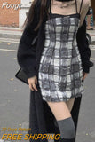 Elegant Two Piece Dress Set Women Korean Style Y2K Plaid Strap Mini Dress Set Female Casual Slim Designer Chic Suit