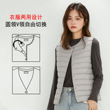 2024 New Autumn And Winter Light Down Jacket Vest Female Warm Slim Inside The Vest Vest White Duck Velvet-Outfit