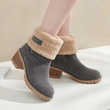 Boots Women Fur Warm Snow Boots Ladies Warm Wool Booties Ankle Boot Comfortable Shoes Casual Female Mid Calf