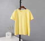 Summer Cotton Sets Women Casual Two Pieces Short Sleeve T Shirts and High Waist Short Pants Solid Outfits