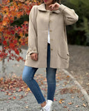Fongt Autumn And Winter New Women's Collar Solid Color Casual Bow Hair Coat Women's Clothing