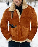 Fongt New Fur One Men's Coat Thick Lamb Hair Medium Long Imitation Leather Jacket Seven Color Eight Yards