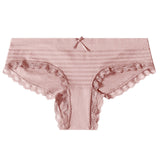 Cotton Panties For Woman Sexy Lace Bow Briefs Women's Underpants Female Lingerie Big Size Ladies
