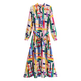 Fongt Women's Tie-Dyeed Long-Sleeved Dress 9645