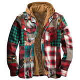 Fongt Plaid Cotton Coat Large Size Hooded Shirt Jacket