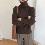 Winter Women Knitted Turtleneck Wool Sweaters Jumper 2022New Fashion Casual Basic Pullover Batwing Long Sleeve Loose
