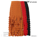Fongt New Petal Three-Dimensional Burning Double Flowing Half-Dress Skirt Short Skirt Female 1731