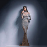 Fongt 2025 New Women's Hot Long Sleeves Sexy Long Dress Evening Dress Dress