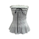 Fongt Shoot Hottie Tset Lady Summer Lace Lace T-Shirt With Bra Strap Short Vest Strap 8828