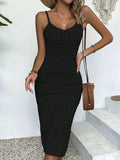 Fongt New Beach Hooded Jersey Knitted Sexy Sling Dress Sunscreen Woman