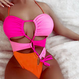 Fongt Bump Color Bikini 2023 Sexy Swimsuit Ebay Swimsuit C827W-Outfit