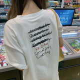 Fongt Smiley Face Short-Sleeved T-Shirt Women's Summer 2024 New Design Sense Loose Missing Lower Body Half Sleeve Student