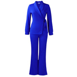 Fongt Women's Clothing 2025 Autumn And Winter 2025 New Female Fashion Temperament Tied With Blazer Pants Two-Set Set
