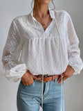 Chiffon Lace Blouses Lantern Sleeve Vintage Women Blouse Lace-up Tops Female Female Shirts Loose Blusas Autumn New