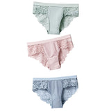 Panties Low Waist Hollow Briefs Solid Color Women's Underpants Lace Flower Panties Seamless Close-fitting Sexy