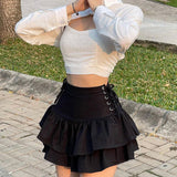 Fongt Summer New Women's Casual Pants Dark Sexy Body-In-Print Lace High-Waisted Flared