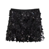 Fongt 2025 New Leek Decorating Stylish Personality Miniskirt Skirt 3920139 808