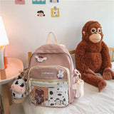 Korean Style Backpack Kawaii Travel Shoulder Bag for Tennage Girls Multi-purpose Casual Ladies Small School
