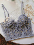 Vintage Lace Embroidery Bustier-Outfit