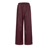 Women' s PU Leather Trousers ZANZEA Autumn Fashion OL Wide Leg Pants PalazzoOversized Casual Solid Bottoms Femme