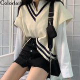 New 2021 Autumn Winter Women Sweaters Pullovers Knitting Fashionable Retro Elegant Wild Waistcoat Short Vests
