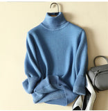 Turtleneck Sweater Women Big Size 4XL Imitation Mink Lined Pullover Thicken Warm Knit Tops Soft Slim Knitwear Jumper