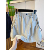Fongt Version Of The Workwear Short Skirt Women's Summer 2025 New Loose High-Rise Slim Retro Anti-Walking Bag Hip Skirts