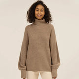 Knitted Turtleneck Women Sweater Pullover Cashmere Long Batwing Sleeve Ladies Sweaters 2022 Autumu Winter Jumper
