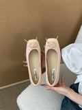 Fongt Children With Skirt 2025 New Niche Bows Shallow Flat And Mary Jane Shoes