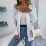 Fongt Shooting Autumn And Winter Hollow Lantern Long Sleeve Open-Sleeve Sweater Long Coat Women's Clothing
