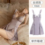 Fongt Pajamas Women's New High-End Aja Syringe Lace Private Room Hot Pure Wind Ice Silk Feeling Home Clothes Summer