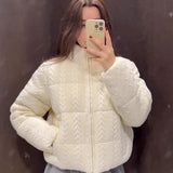 Fongt Explosion Women's Autumn And Winter New Street Fashion Knit Cotton Jacket