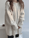 Cable Knit Jumper Sweater-Outfit