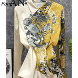 Woman Blouse 2023 Color Block Silk Shirt Mulberry Silk Top Beautiful Women's Blouses In Promotions Women's