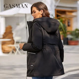 2022 Women's trench Coat Windproof jacket for Women Casual parkas Mid-Length Hooded Design Female Cotton Clothing
