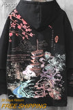 Chinese Style Anime Print Hoodie Women Harajuku Oversize Sweatshirt Female Letter Winter Long Sleeve Pullover