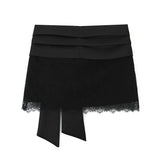 Fongt New Silk-Sense-Sensitive Bow Trim Lace-In-Use 466114 Miniskirt 4772512