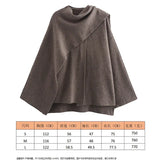 Fongt Women's Autumn New Asymmetric Scarf Short Loose Knit Coat