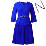 Fongt Women's 2025 New Seven-Sleeve Fashion Elegant Folding Dress