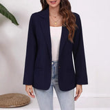 Fongt Wish Spring And Autumn Fashion Splicing Collar Repair Cardigan Temperament Blazer