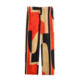 Fongt Spring Shirt Set High-Rise Comfortable Elegant Printed Trousers Set