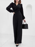 Fongt Version Of The V-Necked Temperament Jumpsuit Women's Fashion Waist Thin Professional Jumpsuit