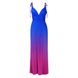 Fongt Summer Slings With Bare Back Sexy Strap Gradient Dress Dress Dress Dress
