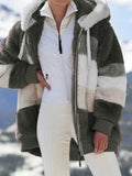 Fongt Hot New Autumn And Winter Loose Plush Multi-Color Hooded Coat Woman
