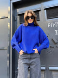 Knitted Turtleneck Women Sweater Pullover Cashmere Long Batwing Sleeve Ladies Sweaters 2022 Autumu Winter Jumper
