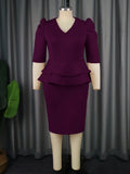 Fongt Fake Two-Piece Bag Ass Skirt Lightly Cooked Wind Party Lotus Leaf-Side High-Waisted Dress