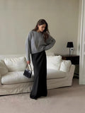 Fongt Autumn And Winter Hot Sale Thick Short Round Neck Solid Color Sweater Bum Basic Women's Clothing