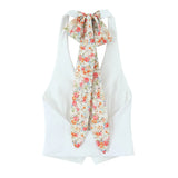 Fongt Women's Explosive Print Thin Scarf Ornament Hanging Neck Top High Waist Shorts Set